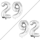GOER Number 29 Balloons for 29th Birthday Party Decorations,42 Inch Jumbo Foil Helium 92 Balloons for 92nd Birthday Party Decoration (Silver) by TinyTreasures Baby Boutique