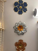 EASICUTI Blue Metal Flower Wall Decor Boho Metal Wall Art Decorations Hanging for Indoor Outdoor Home Bathroom Patio Fence Garden Bedroom Living Room Or Wall Sculptures 12 Inch by GreenHaven Gardens