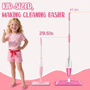 Pink Mini Spray Mop for Toddler-Girls Montessori Cleaning Toy That Real Spray Water,Pretend Playhouse Essentials for Girls Ages 3-8,Toddler Educational Housekeeping Set by TinyTreasures Baby Boutique