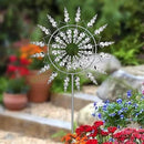 Unique and Magical Metal Windmill, 3D Wind Kinetic Sculpture, Wind Spinner Solar, Lawn Solar Wind Spinners for Yard and Garden, Wind Catchers Metal Outdoor Patio Decoration (1 PCS -Silver) by CozyNest Decor