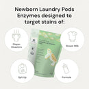 Grab Green Newborn Baby Laundry Detergent Pods, 30 Loads, Fragrance Free, Mineral Based, Non-Toxic, Stain Remover by TinyTreasures Baby Boutique