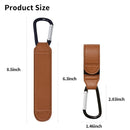 Stroller Hooks for Hanging, 2 PCS Durable Leather Style Stroller Clip Straps, Baby Stroller Hooks for Diaper Bags Grocery Shopping Bags, Mommy Hook for Stroller (Brown) by TinyTreasures Baby Boutique
