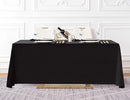 Surmente Black Tablecloth 90 x 156-inch Rectangular Polyester Table Cloth for Weddings, Banquets, or Restaurants by CozyNest Decor