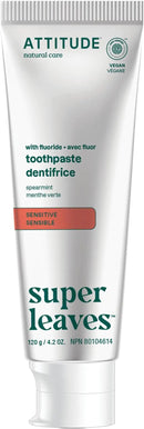 ATTITUDE Sensitive Toothpaste with Fluoride, Spearmint Flavor, Vegan & Cruelty-Free, Sugar-Free, Plant & Mineral-Based Ingredients, Clean Oral Care, 4.2 Oz by CozyNest Decor