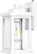 VIANIS White Outdoor Wall Lights, Dusk to Dawn Porch Lights, Anti-Rust Exterior Lighting Fixtures, Dusk to Dawn Outdoor Lighting with Tempered Glass for House, Porch, Garden, Hardwired, Non-Solar by GreenHaven Gardens