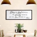 Bless the Food Before Us Wall Decor Art 24"X10" for Dining Room Kitchen Wall Wooden Framed Sign (Black) by CozyNest Decor