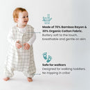 Tealbee Dreamsuit: Toddler Sleep Sack with Feet 3T-4T - 0.8 TOG Lightweight Baby Wearable Blanket for Walkers - Rayon made from Bamboo, Organic Cotton Sleeping Bag - Checkered by TinyTreasures Baby Boutique