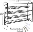 SWOMMOLY Spice Rack Organizer with 36 Empty Square Spice Jars, 396 Spice Labels with Chalk Marker and Funnel Complete Set, for Countertop, Cabinet or Wall Mount, Black by CozyNest Decor