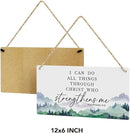SENJIAN Christian Decor Bible Verse Wall Decor, I Can Do All Things Through Christ, Modern Farmhouse Sign Scripture Printed Wood Sign Wall Art Religious Decoration for Home Office Bathroom Bedroom by CozyNest Decor