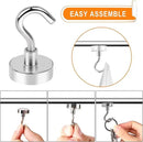 MIKEDE Magnetic Hooks Heavy Duty, 28Lbs Neodymium Magnets with Hooks for Refrigerator, 10Pcs Strong Cruise Hooks for Hanging, Magnetic Hanger for Grill, Toolbox, Storage by CozyNest Decor