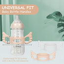 Silicone Baby Bottle Handles, 2PCS Pink/White Easy Grip Handles for Wide-Neck Bottles, BPA-Free, Dishwasher Safe by TinyTreasures Baby Boutique