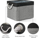 TcaFmac Organization and Storage Basket for Shelves - 16x12x12 inch Large 2 Pack Collapsible Storage Boxs for Organizing, Fabric Storage Cubes for Closet Cloth Toy Books Kids(Black&Grey) by CozyNest Decor
