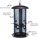 Nature's Rhythm Metal Hopper Bird Feeder, Dual Seed Compartments, 10 Feeding Ports, Holds 10lbs Seed, Attracts Cardinals, Titmice, Nuthatches by CozyNest Decor