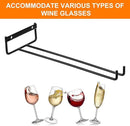 Uxcell 5-Pack Black Iron Wine Glass Rack, 11.02" Hanging Stemware Holder, Under Cabinet & Wall Mountable, Perfect for Kitchens & Bars by CozyNest Decor