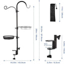 Deck Bird Feeding Station | Premium Multi Feeder Hanging Kit with Bird Bath & Sock Feeder | Attracts Wild Birds, Planter Hanger Hook for Outdoor Deck, Patio, Garden by GreenHaven Gardens