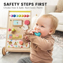 Tiny Land Wooden Baby Walker, Adjustable Speed Baby Push Walker for Boys and Girls, Montessori Activity Center Push Toy for Kids Development (Rainbow) by TinyTreasures Baby Boutique