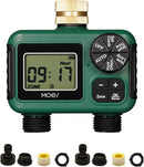 MOES 2 Outlet Sprinkler Timer, Brass Inlet, Programmable Automatic Irrigation Controller, Rain Delay, Manual Watering, 2 Zone Water Hose Timer for Gardens, Lawns, and Hose Systems by GreenHaven Gardens