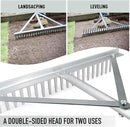 Colwelt Landscape Rake - 24Tines, Aluminum Head with 68" Handle, 24" Width for Beach & Lawn Care by GreenHaven Gardens