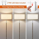 2-Light Floor Lamp, Mid Century Floor Lamp with Beige Lampshade, Standing Lamp Tall Lamp for Living Room Bedroom, 3 Color Temperatures 9W Bulb Include by CozyNest Decor