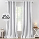 MIULEE Linen Texture Curtains for Bedroom Solid 100% Blackout Thermal Insulated Grayish White Curtains Grommet Room Darkening Curtains/Drapes Decor for Living Room 52x120 Inch (2 Panels) by TinyTreasures Baby Boutique
