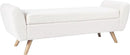 HomePop Modern Storage Bench with Wood Legs Home Décor|Bench with Storage for Living Room & Bedroom - Sherpa Cream by CozyNest Decor
