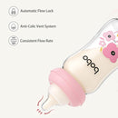 YOHKOH Natural Glass Baby Bottle with Natural Response Nipple, Newborn Anti-Colic Baby Bottles, Wide Neck Mushroom Cap Baby Bottle, Clear ((5.4oz (Pack of 4), Red-1) by TinyTreasures Baby Boutique