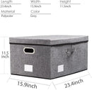 PRANDOM Storage Bins with Lids [3-Pack] Linen Fabric Foldable Storage Boxes Organizer Containers Baskets Cube with Cover (23.4X15.9X11.5) For 6+ Year Old Boys and Girls by CozyNest Decor