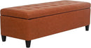 Joveco 51 Inch Storage Ottoman Bench,Tufted Leather Storage Bench for Bedroom (51”,Dark Orange) by CozyNest Decor
