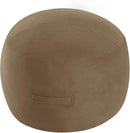 MeMoreCool Round Stuffed Pouf Ottoman Foot Rest, Floor Pouf Foot Stool with Soft Foam Chunk Filling, Small Round Ottoman Footstool Circle Footrest for Living Room, Light Coffee by CozyNest Decor