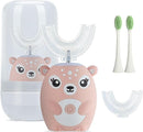 Kids Electric Toothbrushs U Shaped sonic Automatic Toothbrush with 4 Brush Heads, Six Cleaning Modes,Cartoon deer Modeling , full mouth toothbrush for baby by TinyTreasures Baby Boutique