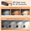 WILIT LED Desk Lamp for College Dorm Room Essentials, Students Study Lamp with Charging Station, Pen Holder, Clock & RGB Night Light, Office Desk Accessories, Table Lamp for Bedroom - Gray by TinyTreasures Baby Boutique