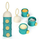 Accmor Formula Dispenser On The Go, 3 Layers Stackable Formula Container to Go, Non-Spill Portable Milk Powder Baby & Kids Snack Containerr, Green by TinyTreasures Baby Boutique