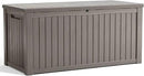 Vixzen 180 Gallon Resin Deck Box, Lockable Outdoor Storage Box for Patio Cushions Storage Furniture,Garden Tools, Pool Supplies, Weatherproof and UV Resistant- Grey by CozyNest Decor