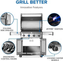 Napoleon Rogue 525 Propane Gas Grill, Stainless Steel, Durable 4-Burner Outdoor BBQ by GreenHaven Gardens