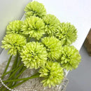 Kimura's Cabin 20Pcs Green Artificial Chrysanthemums Fake Silk Ball Flowers Mums Bouquets Arrangements Wedding Party Decor St Patricks Day Home Kitchen Garden Table DIY Floral Centerpieces (Green) by CozyNest Decor