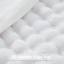 NEWCOSPLAY Faux Fur Twin Blanket White Bubble Blanket Thick Warm Soft for Couch Sofa Bed 550GSM (White, Twin(60"x80")) by CozyNest Decor