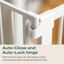 Cumbor 36" Extra Tall Baby Gate for Stairs, 29.7-48" Wide Dog Gates for Doorways, Auto Close Safety Gate for Babies and Pets, Easy Install, Pressure Mounted, Fits Doorways, Stairs, Entryways, White by TinyTreasures Baby Boutique