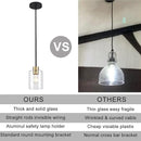 Black Brass Pendant Lights Kitchen Island - Clear Glass Pendant Light Fixture Multiple Stems Rods 3 Units 12 Inch 3 Units 4 Inch (1 Pack Black Brass Downrod) by CozyNest Decor