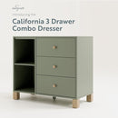 Storkcraft California 3 Drawer Combo Dresser (Olive with Driftwood) – GREENGUARD Gold Certified, Interlocking Drawer System, Pre-Installed Drawer Tracks for Easier Assembly, Spacious Cabinet by TinyTreasures Baby Boutique