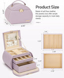 Homde Girls Jewelry Box Jewelry Storage Case Organizer Faux Leather with Mirror for Rings, Earrings, Bracelets, Necklaces (Grey Purple) by TinyTreasures Baby Boutique