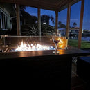 LayinSun 44" Propane Gas Fire Pit Table, 55000 BTU Rectangular Fire Pit with Glass Wind Guard for Outside Patio Deck Garden Backyard Brown-Aluminum Top by GreenHaven Gardens