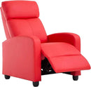 BestMassage | Recliner Chair | No Massage Function | Pu Red | with Lumbar Support, Adjustable Push Back, Wide Armrests, Footrest & Padded Seat | Easy Assembly | for Living Room, Home Theatre by CozyNest Decor