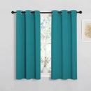 NICETOWN Short Blackout Curtains for Kitchen Window - Grommet Room Darkening Voice Reducing Solid Thermal Curtains & Drapes for Small Windows, Peacock Teal, W34 x L50, 2 Panels by TinyTreasures Baby Boutique