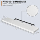 Floating Shelves - 10.3 Inch Deep Wall Shelf for Decor & Storage - Wall Mounted Display Shelving with Invisible Heavy-Duty Metal Bracket - 48" W x 10.3" D x 1.8" H - Set of 1 - Rustic White by CozyNest Decor