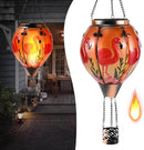Hot Air Balloon Solar Lantern - Flamingo Bird Stained Glass Lantern with Simulated Flickering Flame, Outdoor Hanging Yard Light Waterproof IP65 & Weather Resistant for Patio Lawn Porch Decor Gfit by GreenHaven Gardens