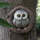 Baby Owl Resin Tree Face, Owlet Tree Hugger, Outdoor Sculpture for Tree Decorations, Whimsical Owl Garden Ornament, Tree Statue Peeker, Patio Yard Lawn Porch Decor, Durable & Waterproof Garden Present by GreenHaven Gardens