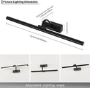 Dimmable Black Picture Lights with Remote and Timer Wireless Art Lights Rechargeable Gallery Lighting for Canvas Portrait 24'' Inch 5W Warm White by CozyNest Decor