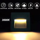 4pcs/3W Wall Recessed Stair Lights LED,Warm White,Indoor Step Light,Square Recessed Wall Light,Grey Cover Staircase Light IP20 for Indoor Stairs, Home, Kitchen, Attic, Aisle by GreenHaven Gardens