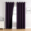 ChrisDowa 100% Blackout Curtains for Bedroom with Black Liner, 2 Thick Layers Total Blackout Thermal Insulated Grommet Long Window Curtains 2 Panels Set (Royal Purple, 52 x 95 Inch) by TinyTreasures Baby Boutique