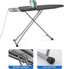 Ironing Board, Heat Resistant Cover Iron Board with Steam Rest, Non-Slip Foldable Ironing Stand. Heavy Sturdy Metal Frame Legs Iron Stand(13 * 34 * 53 Inches) (Silver Black) by CozyNest Decor